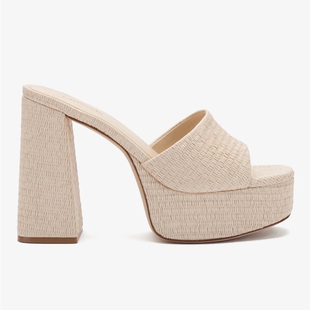 Larroudé Elegant Cream Platform Heels